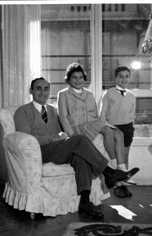 Benito with Father and Sister-Buenos Aires 1957